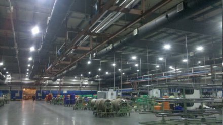 LED lights lit up Cooper tire factory