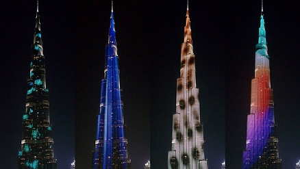 Dazzling New LED Light Show at Burj Khalifa
