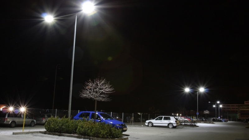 LED illuminance of a parking area
